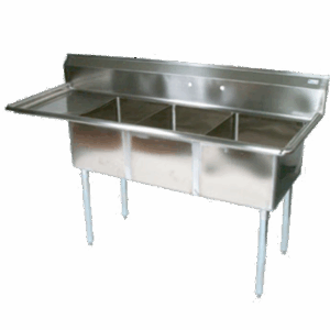Sink 3 compartment w/left drain board John Boos