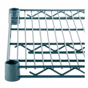 Shelf, wire, 18'' x 36'', green epoxy finish with chromate substrate, 