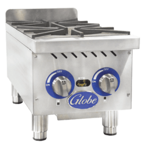 Hot Plate, gas, countertop, (2) 22,000 BTU cast iron burners, stainles