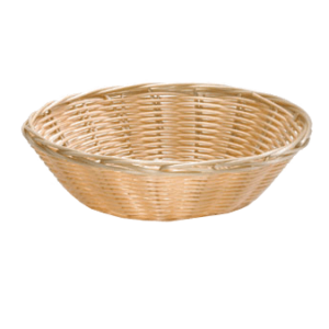 Basket hand-woven, round